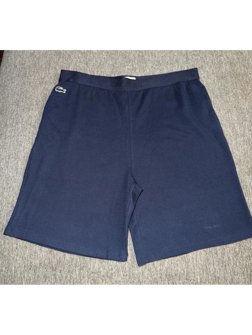 Lacoste Men's Large Navy Blue Thermal Waffle Sleep/Lounge Wear Shorts GH9022 New